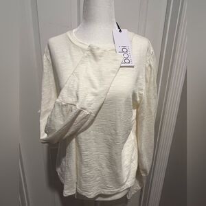 NWT bobi la cream long sleeve women's shirt‎ size large